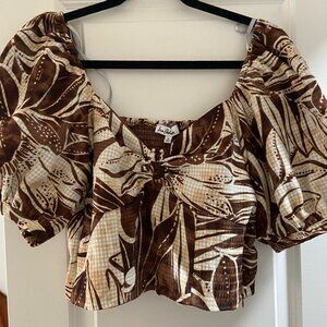 sam edelman brown patterned top